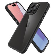 Удароустойчив твърд кейс за iPhone 15 Pro Max от Spigen Ultra Hybrid - Черен мат