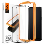 2 броя протектори за дисплей на iPhone 15 Pro от Spigen ALM Glass FC - Черни