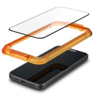 2 броя протектори за дисплей на iPhone 15 Pro от Spigen ALM Glass FC - Черни