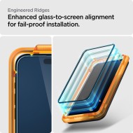 2 броя протектори за дисплей на iPhone 15 Pro от Spigen ALM Glass FC - Черни