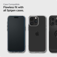 2 броя протектори за дисплей на iPhone 15 Pro от Spigen ALM Glass FC - Черни