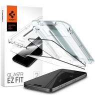 2 броя стъклени протектори за дисплей на iPhone 15 Pro Max от Spigen Glas.TR "Ez Fit" FC 2-pack - Черен