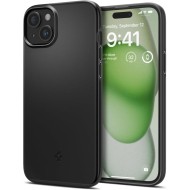 Тънък твърд кейс за iPhone 15 Plus от Spigen Thin Fit - Черен