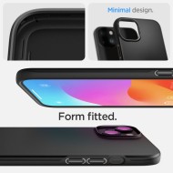 Тънък твърд кейс за iPhone 15 Plus от Spigen Thin Fit - Черен