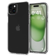 Удароустойчив, силиконов кейс за iPhone 15 Plus от Spigen Liquid Crystal - Прозрачен