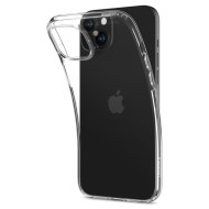 Удароустойчив, силиконов кейс за iPhone 15 Plus от Spigen Liquid Crystal - Прозрачен