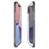 Удароустойчив, силиконов кейс за iPhone 15 Plus от Spigen Liquid Crystal - Прозрачен