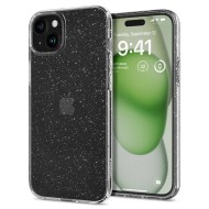 Удароустойчив, силиконов кейс за iPhone 15 Plus от Spigen Liquid Crystal - Glitter Crystal