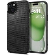 Силиконов кейс за iPhone 15 Plus от Spigen Liquid Air - Черен мат
