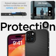 Силиконов кейс за iPhone 15 Plus от Spigen Liquid Air - Черен мат
