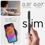 Силиконов кейс за iPhone 15 Plus от Spigen Liquid Air - Черен мат