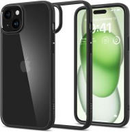 Удароустойчив твърд кейс за iPhone 15 Plus от Spigen Ultra Hybrid - Черен мат