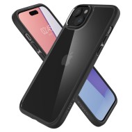 Удароустойчив твърд кейс за iPhone 15 Plus от Spigen Ultra Hybrid - Черен мат