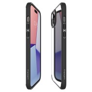Удароустойчив твърд кейс за iPhone 15 Plus от Spigen Ultra Hybrid - Черен мат