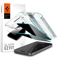 2 броя стъклени протектори за дисплей на iPhone 15 Plus / 16 Plus от Spigen Glas.TR "Ez Fit" - Privacy