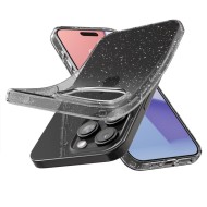 Удароустойчив, силиконов кейс за iPhone 15 Pro Max от Spigen Liquid Crystal - Glitter Crystal