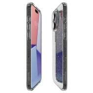 Удароустойчив, силиконов кейс за iPhone 15 Pro Max от Spigen Liquid Crystal - Glitter Crystal