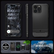 Удароустойчив кейс с MagSafe за iPhone 15 Pro Max от Spigen Rugged Armor Mag - Черен мат