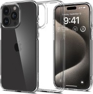 Удароустойчив твърд кейс за iPhone 15 Pro от Spigen Ultra Hybrid - Прозрачен