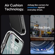 Удароустойчив твърд кейс за iPhone 15 Pro от Spigen Ultra Hybrid - Прозрачен