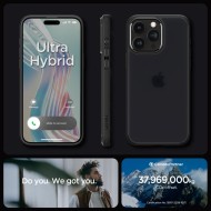 Удароустойчив твърд кейс за iPhone 15 Pro от Spigen Ultra Hybrid - Frost Black