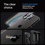 Удароустойчив твърд кейс за iPhone 15 Pro от Spigen Ultra Hybrid - Черен мат