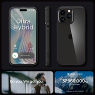 Удароустойчив твърд кейс за iPhone 15 Pro от Spigen Ultra Hybrid - Черен мат