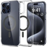 Удароустойчив кейс с MagSafe пръстен за iPhone 15 Pro от Spigen Ultra Hybrid Mag - Графит