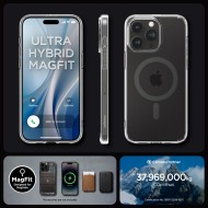 Удароустойчив кейс с MagSafe пръстен за iPhone 15 Pro от Spigen Ultra Hybrid Mag - Графит