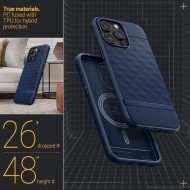 Удароустойчив кейс с MagSafe за iPhone 15 Pro от Caseology Parallax Mag - Midnight Blue