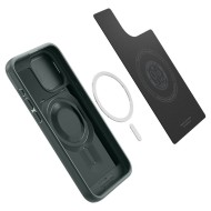 Кейс с капак за камерата за iPhone 15 Pro от Spigen Optik Armor Mag MagSafe - Abyss Green
