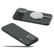 Кейс с капак за камерата за iPhone 15 Pro от Spigen Optik Armor Mag MagSafe - Abyss Green