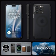 Удароустойчив кейс с MagSafe пръстен за iPhone 15 Pro от Spigen Ultra Hybrid Mag - Матово черно