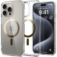 Удароустойчив кейс с MagSafe пръстен за iPhone 15 Pro от Spigen Ultra Hybrid Mag - Златист