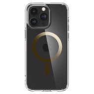Удароустойчив кейс с MagSafe пръстен за iPhone 15 Pro от Spigen Ultra Hybrid Mag - Златист