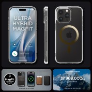Удароустойчив кейс с MagSafe пръстен за iPhone 15 Pro от Spigen Ultra Hybrid Mag - Златист