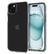 Удароустойчив, силиконов кейс за iPhone 15 от Spigen Liquid Crystal - Прозрачен