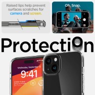 Удароустойчив, силиконов кейс за iPhone 15 от Spigen Liquid Crystal - Прозрачен