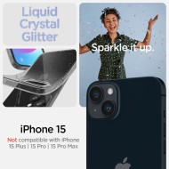 Удароустойчив, силиконов кейс за iPhone 15 от Spigen Liquid Crystal - Glitter Crystal