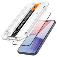 Стъклен протектор за дисплей на iPhone 15 Plus от Spigen Glas.TR "Ez Fit" FC - Черен
