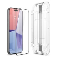 Стъклен протектор за дисплей на iPhone 15 Plus от Spigen Glas.TR "Ez Fit" FC - Черен