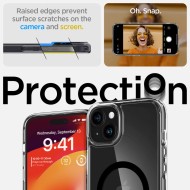 Удароустойчив кейс с MagSafe пръстен за iPhone 15 Plus от Spigen Ultra Hybrid Mag - Черен