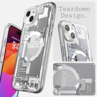 Удароустойчив кейс с MagSafe пръстен за iPhone 15 Plus от Spigen Ultra Hybrid Mag Zero One - Бял