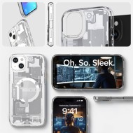 Удароустойчив кейс с MagSafe пръстен за iPhone 15 Plus от Spigen Ultra Hybrid Mag Zero One - Бял