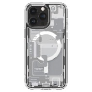 Удароустойчив кейс с MagSafe пръстен за iPhone 15 Pro от Spigen Ultra Hybrid Mag Zero One - Бял