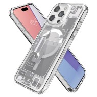 Удароустойчив кейс с MagSafe пръстен за iPhone 15 Pro от Spigen Ultra Hybrid Mag Zero One - Бял