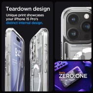 Удароустойчив кейс с MagSafe пръстен за iPhone 15 Pro от Spigen Ultra Hybrid Mag Zero One - Бял