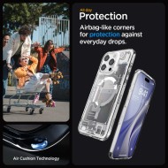 Удароустойчив кейс с MagSafe пръстен за iPhone 15 Pro от Spigen Ultra Hybrid Mag Zero One - Бял