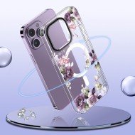 Твърд кейс с MagSafe пръстен за iPhone 15 Pro Max от Tech-Protect MagMood - Spring Floral