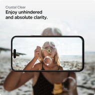 2 броя протектори за дисплей на iPhone 15 Plus от Spigen ALM Glass FC - Черни